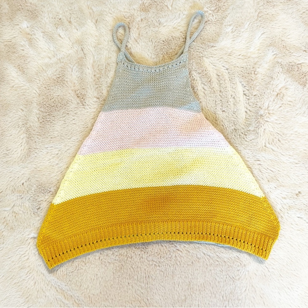 Striped Knit Halter Top and Skirt Set Size Small - Picture 3 of 11
